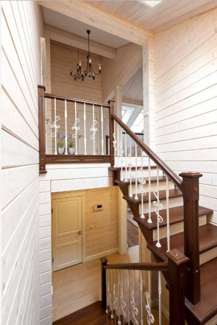 лестница с подступенками для дачи