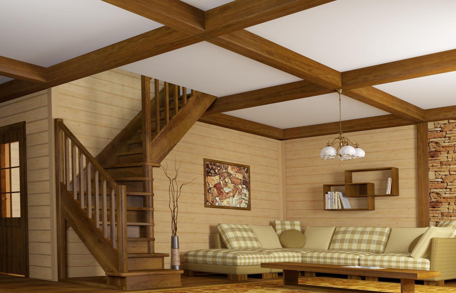 серийная деревянная лестница для дачи