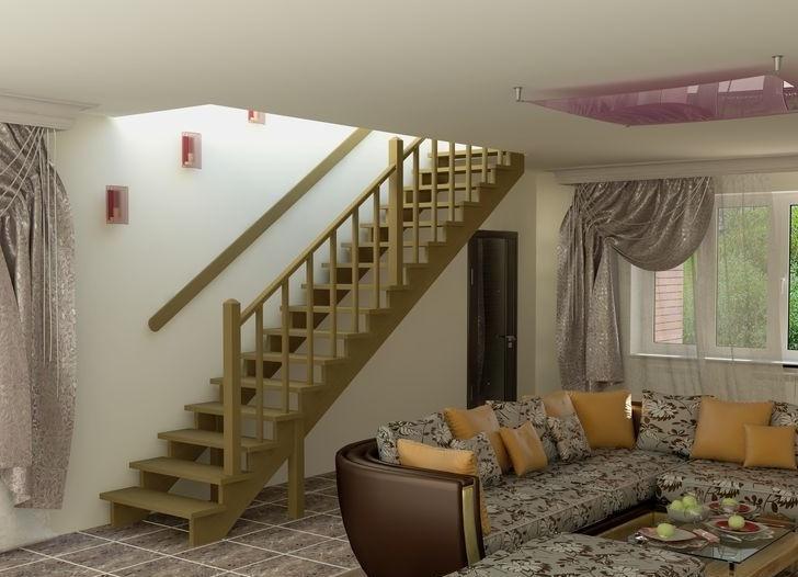 деревянная лестница на тетивах