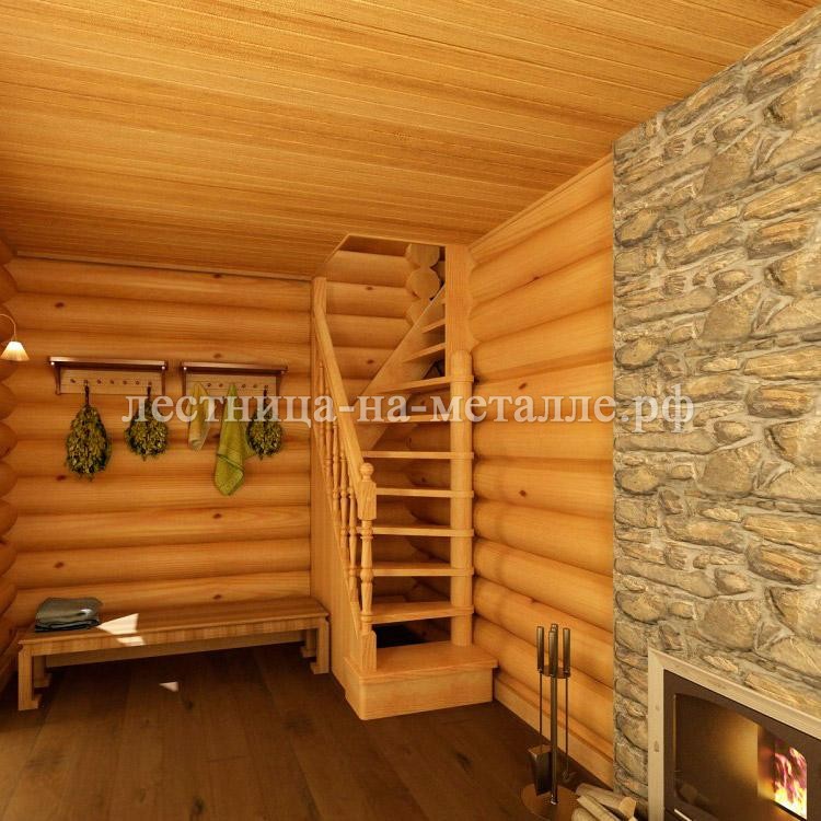 лестница в подвальную сауну
