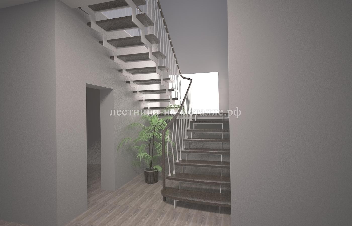 открытая лестница с площадкой