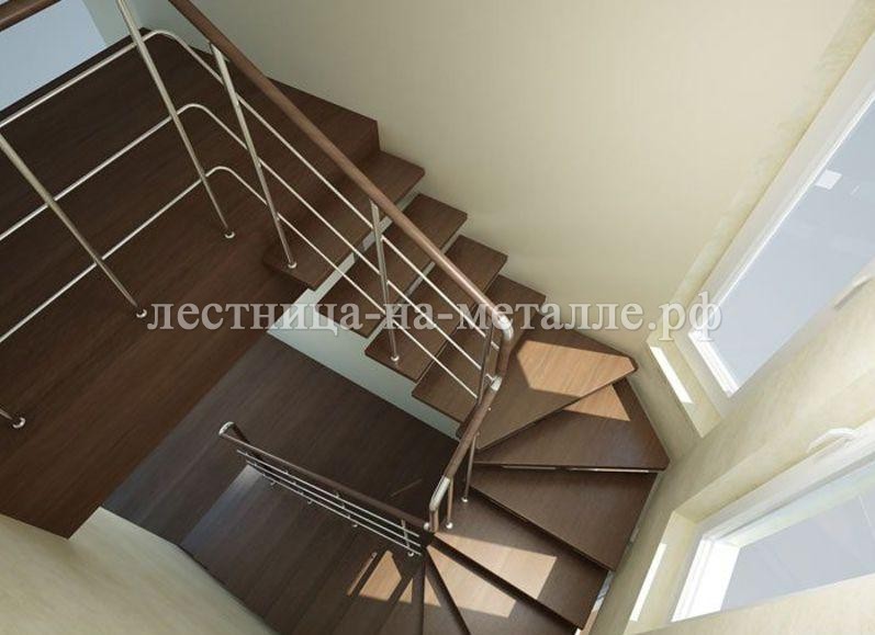 п-образная лестница с забежными ступенями