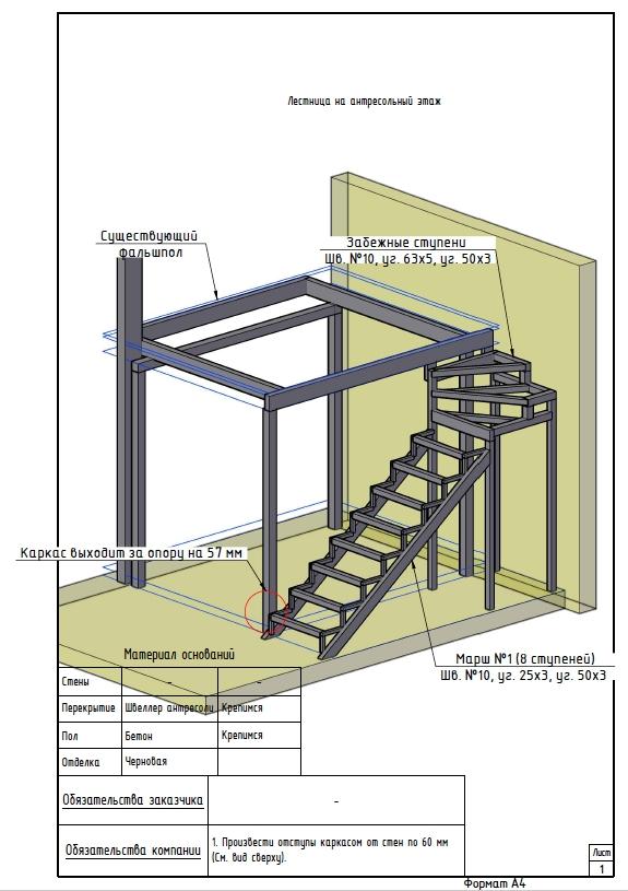 проект лестницы