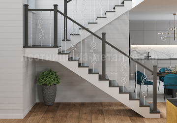 Каркас лестницы открытого типа с площадкой